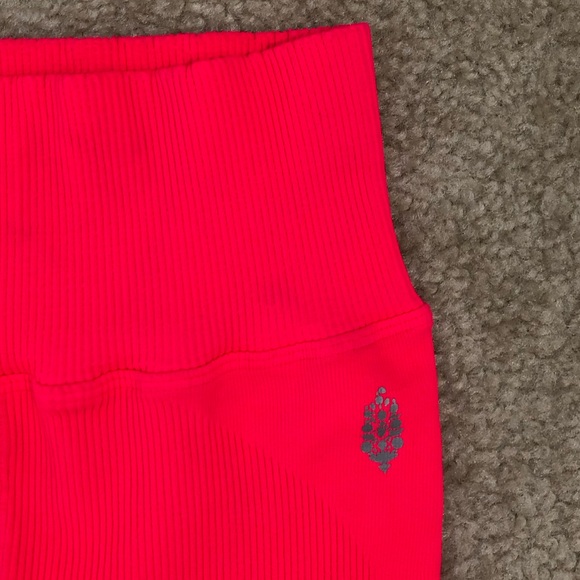 Free People Happiness Runs Ribbed Shorts In Neon Pink. NWOT! Sz XS/S & M/L - Picture 8 of 8